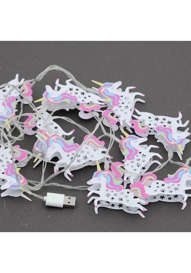 Ortama Renk Katan Unicorn Şeklinde Renkli Sıralı Led Lamba