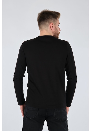 Ecer Minimalist Erkek Triko - Uzun Kol - Rahat Ve Şık Siyah