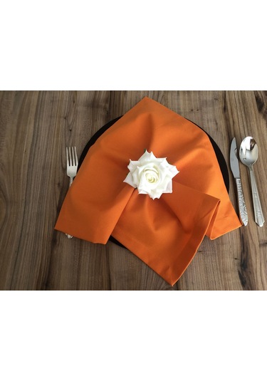 Turuncu Kumaş Peçetesi 6 Adet 40x40 Cm Çok Renkli