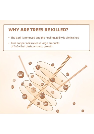 15 Adet Bakır Çivi Ağaç Kütüğü Kökünü Öldürmek İçin, 3.14 İnç