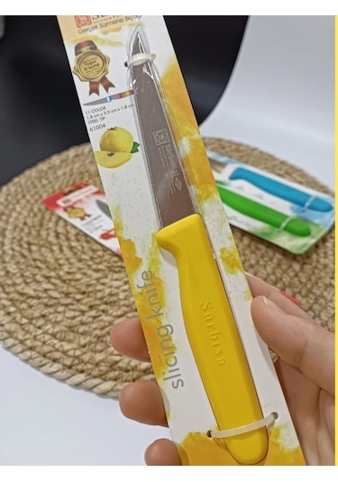 Sürmene 61004 Mutfak Bıçağı 9,50 Cm Sarı Çok Renkli