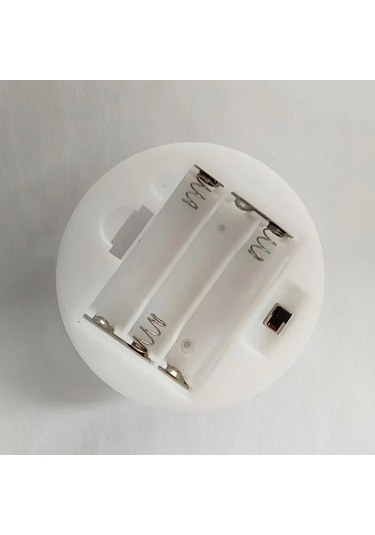 Fochsia 3 Aaa Beyaz Pil Yatağı Işıklı Taban Kapaklı Anahtarlı Yuvarlak Pil Kutusu Aksesuarı