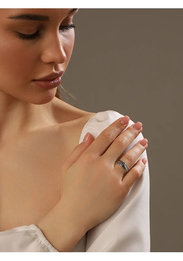 Serebranyj Dom Ortodoks Yüzük Geniş Gümüş 925 9888272 Gri