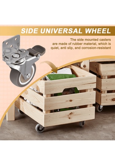 Aubyhe 4'lü L Tipi 5cm Gummi Tekerlekli Mobilya Kasnagi - 360 Derece Döner Kilitleme, 400lb Yük Kapasitesi, Metal Gövde, Sessiz Ve Kaymazsız