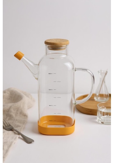 Bambum Petto - Bambu Kapaklı Yağdanlık 800ml Turuncu