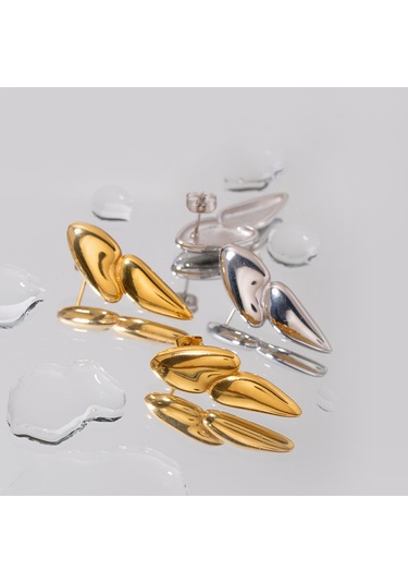 Şık 18 Ayar Altın Paslanmaz Çelik Küpeler Şalgam Küpeler Küpeler Altın Kaplama Küpeler Diğer