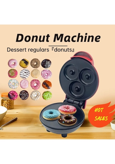 Mocatt 3 Delikli Donut Yapma Makinesi, Gıda İşleme Makinesi, Kahvaltı, Pişirme, Red 1