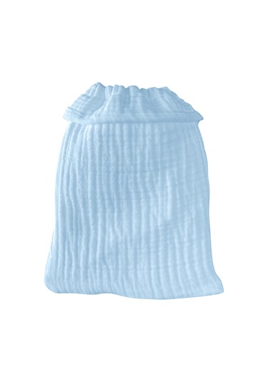 Bebek Banyo Lifi Tahriş Etmeyen Banyo Kesesi %100 Pamuk Mavi