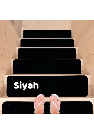 Beylini Kaymaz Merdiven Halısı Kendinden Yapışkanlı 1 Adet 20x75 Siyah
