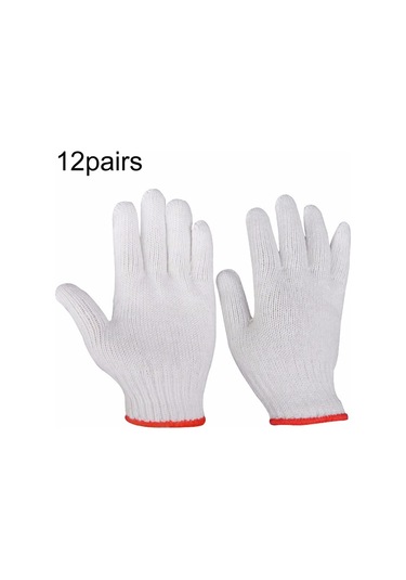 Sones 400g 12 Çift İşçi Koruma Aşınmaya Dayanıklı Pamuklu Eldiven Kalınlaştırılmış Şantiye Çalışma Eldiveni