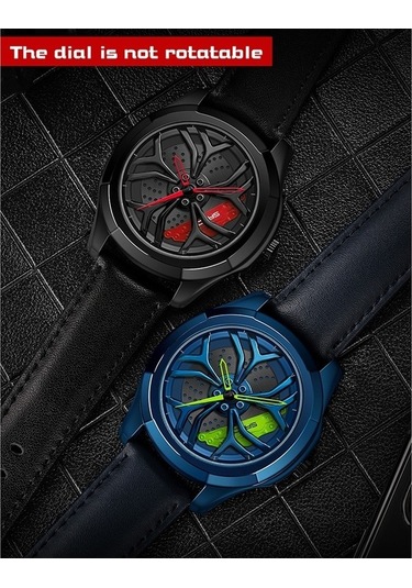 Novahub Sanda 1065 3d Kuvars Saat, Kadran Dönmeyen, Siyah Kırmızı Kemer, Erkekler İçin Örgü Stili Çok Renkli