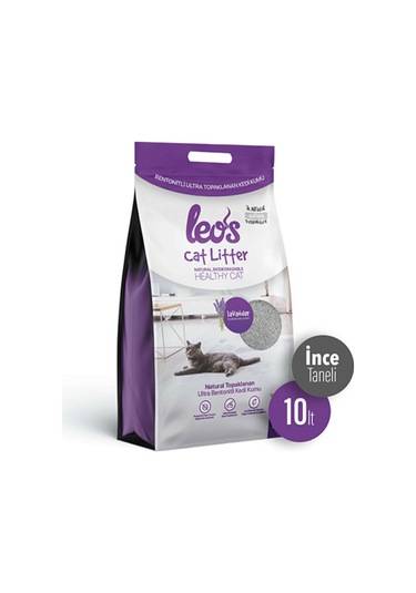 Leos Cat Litter Lavanta Kokulu İnce Topaklaşan Bentonit Kedi Kumu 10 L