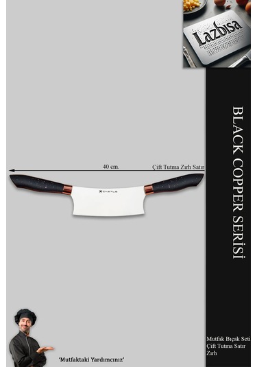 Black Copper Seri Mutfak Bıçak Kıyma Çift Tutma Zırh Mft-745 Siyah