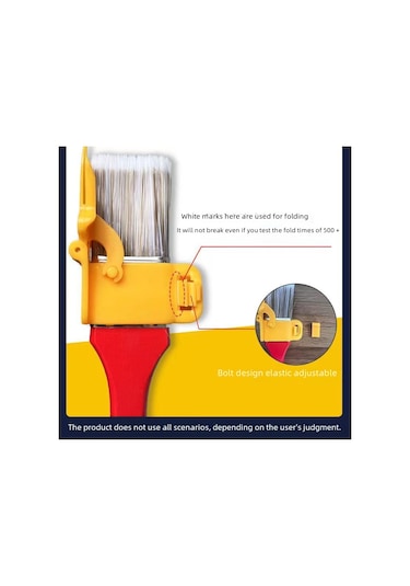 Aubyhe Ev Dekorasyonu İçin Çift Renkli Nylon Boya Fırçası - Köşe Ve Kenar Tamiri, 1.5 İnç Hassas Uygulama Aracı Kırmızı+turuncu