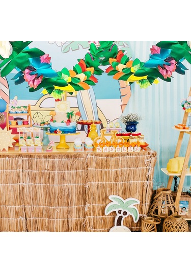 Suofeng Hawaii Temalı Renkli Kağıt Çiçek Gardaşlığı - 3 Metre Uzunlukta Ev, Parti Ve Düğün Dekorasyonu