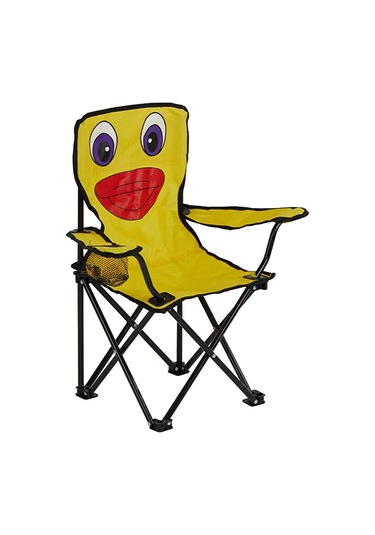 Civciv Figürlü Katlanır Çocuk Oyun Kamp Piknik Plaj Sandalyesi Sarı