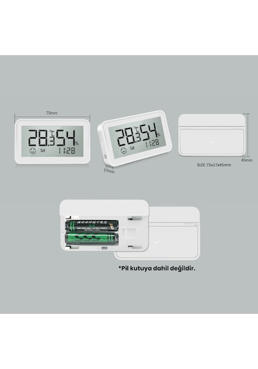 Tuya Zigbee Lcd Ekranlı Sıcaklık Ve Nem Sensörü