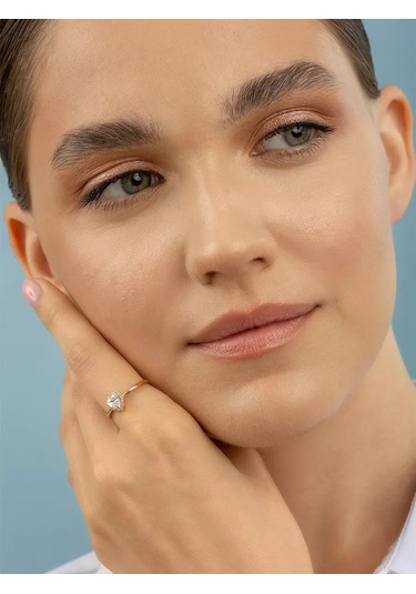 Veronika Nişan Yüzüğü Kalp 925 Ayar Gümüş Ve Fiyanit Taşlı 239125443 Altın