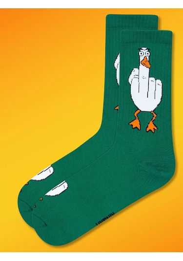 Kingkit Kaz Desenli Ve Baskılı Eğlenceli Yüksek Çoraplar 1 Çift 232459419 Yeşil