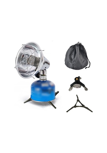 Reedark Kamp İçin Mini Gaz Isıtıcı - Taşınabilir, Verimli Isı, Dayanıklı Malzeme İle Dış Etkinlikler İçin Set Mavi