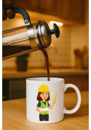 Meslek Baskılı Kupa Kadın Mühendis