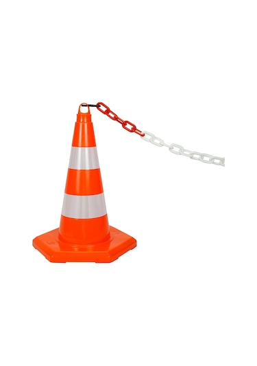 Plastik Zincir Kırmızı-beyaz 15 M-414