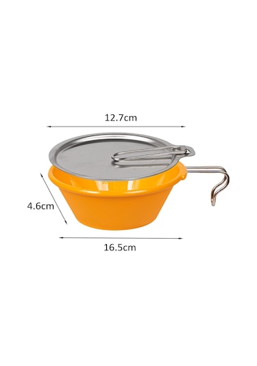 Suntek Kapaklı Kamp Kasesi 250ml Seyahat Pikniği Için Gıda Turuncu