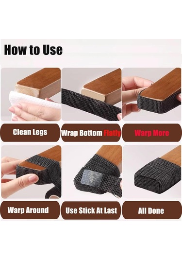 Geeroyoo 30 Parça Evrensel Sandalye Ayak Koruyucu, Kendinden Yapışkanlı Mobilya Koruyucu, Gürültü Azaltıcı, Siyah Siyah