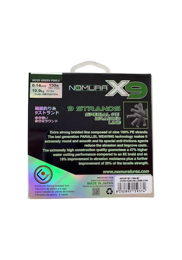 Nomura Braid X9 150mt 0.14mm 0.8pe Moss Green Örgü İp Misina
