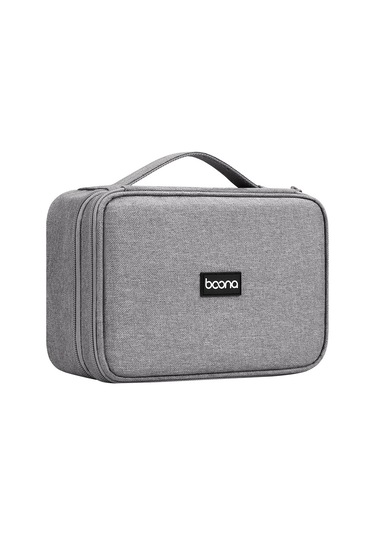 Baona Kulaklık Saklama Kutusu Veri Kablosu Dijital Saklama Çantası Gri