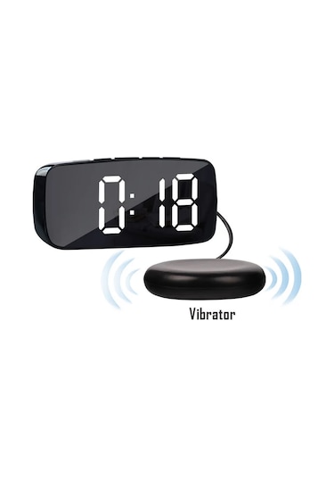 Bed Shaker Ile Süper Yüksek Sesli Titreşimli Çalar Saat Black