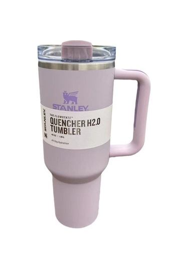 Lila Suluklu Isı Saklama Bardağı 1.18l - Stanley Quencher Açık Mor Açık Mor