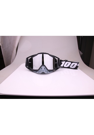 Yaozixa Motosiklet Kask Gözlüğü Offroad Koruyucu Toz Ve Rüzgar Engeli Siyah + Gri Gümüş Lens