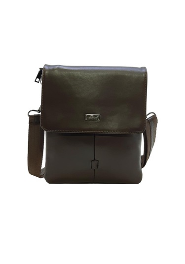 Hakiki Deri Taba Renk Erkek Postacı Çantası %100 Kuzu Derisi Kahverengi