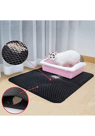 Buffer Kedi Tuvalet Önü Kum Toplayıcı Temizleyici Elekli Gri Pas