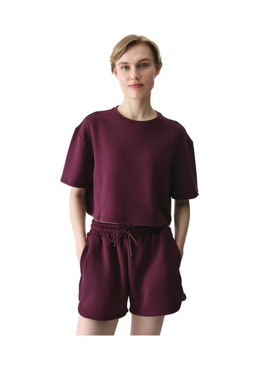 Penti Bordo Silky Feel Dikiş Detaylı Tişört