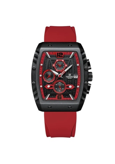 Naviforce Kırmızı Silikon Kordon Analog Erkek Kol Saati Nf8025