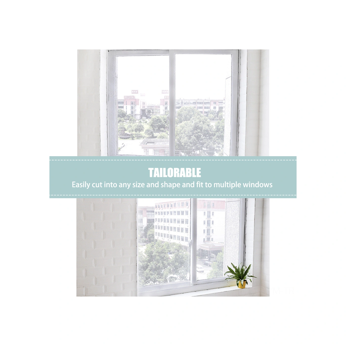 Geeksen Nylon Pencere Musluğu - 1.3x1.5m Beyaz, Komar Engeli, Dıy Kesilebilir, Bantlı Kolay Kurulum