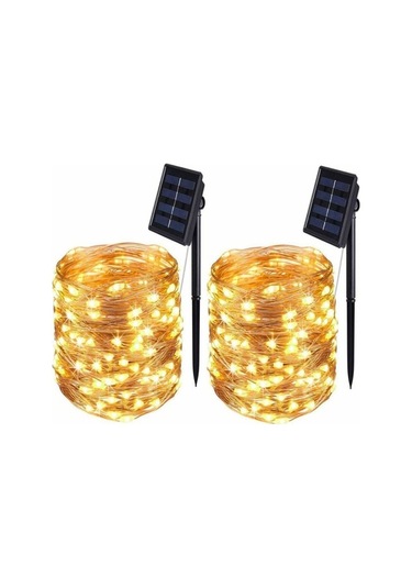 Pazly Güneş Enerjili Peri Işıkları - 10m 100 Led Sıcak Beyaz Aydınlatma