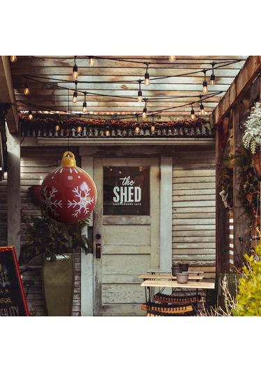 Gajeena Kırmızı Buz Karı Desenli 60cm Pvc Noel Balonu - Dışarıda/içerde Kullanım, Su Geçirmez Bahçe Ve Ev Dekorasyonu Çok Renkli