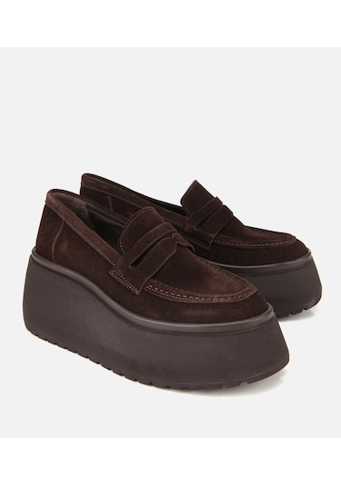 Hotiç Kadın Süet Deri Kahverengi Dolgu Topuklu Günlük Loafer 01ayh315720a480 01ayh315720a480 Kahverengi