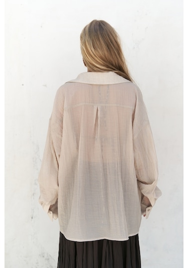 Mai Collection Mai Studios Co. Syaritta Oversize Vizon Transparan Gömlek VİZON
