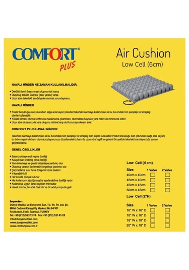 Medikaltec Havalı Minderi 45 X 40 X 8 Cm