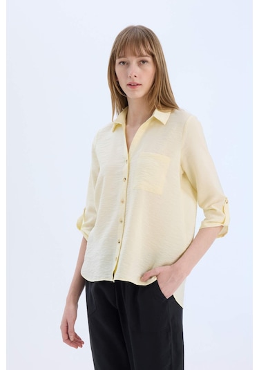 DeFacto Regular Fit Basic Düz Uzun Kollu Gömlek M9407AZ25SPYL496