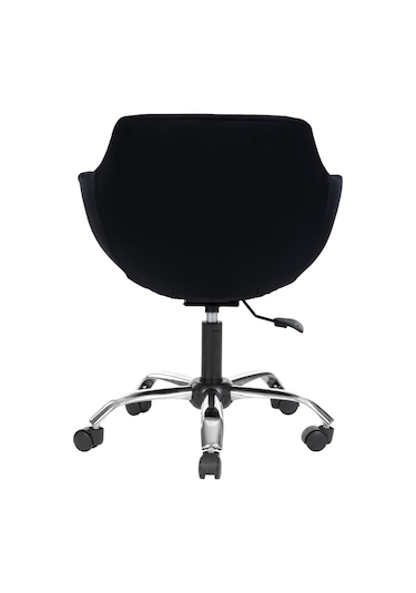Markaelz Krom Metal Ayaklı Ofis Çalışma Sandalyesi Monoko Siyah