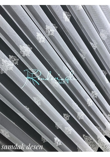 Tül Perde Kırışmaz Grek Zemin Serpme Işleme 2 Farklı Desen Çok Renkli