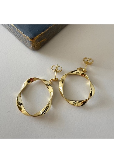 Masaliko Sallantılı Gümüş Küpe Ms3180, 925 Ayar Gümüş Altın