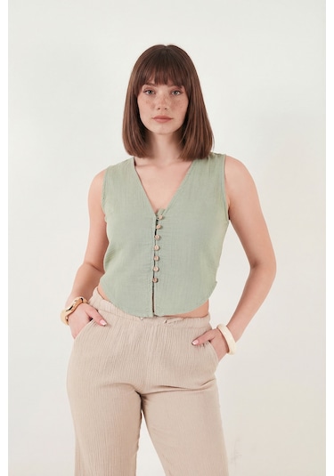 Lela Bayan Yelek 5866661 Olive