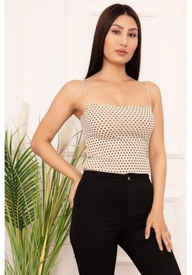 Kalopya Bayan Ip Askılı Puantiyeli Esp03 Atlet Ekru