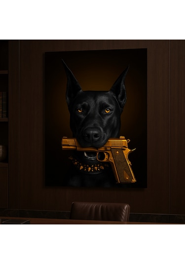 Mafia Köpek Doberman Cam Tablosu Ev Hediyesi Kırılmaz Lüks Modern Cam Tablo